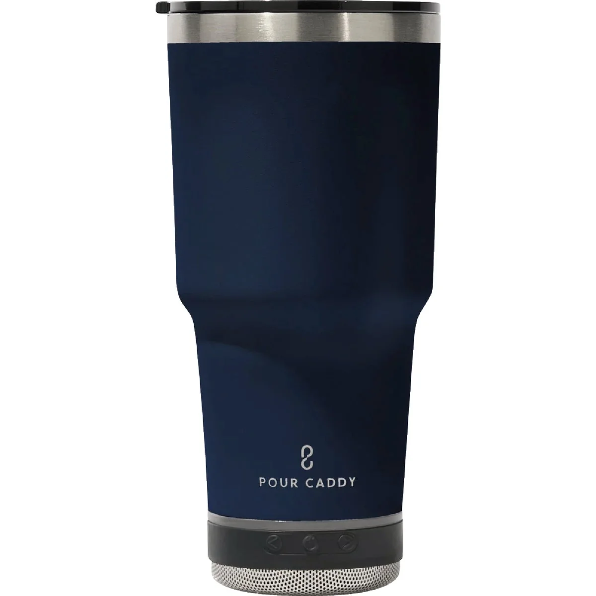 Secure Pour Caddy Go Caddy 28 Oz. Navy Blue Insulated Tumbler with Speaker Expertly Made