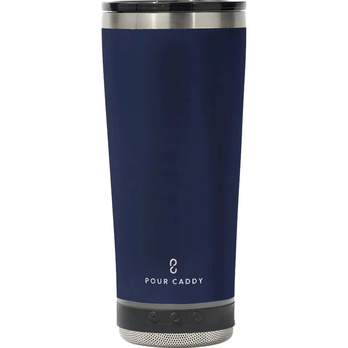 Trusted Pour Caddy Go Caddy 18 Oz. Navy Blue Insulated Tumbler with Speaker Practical