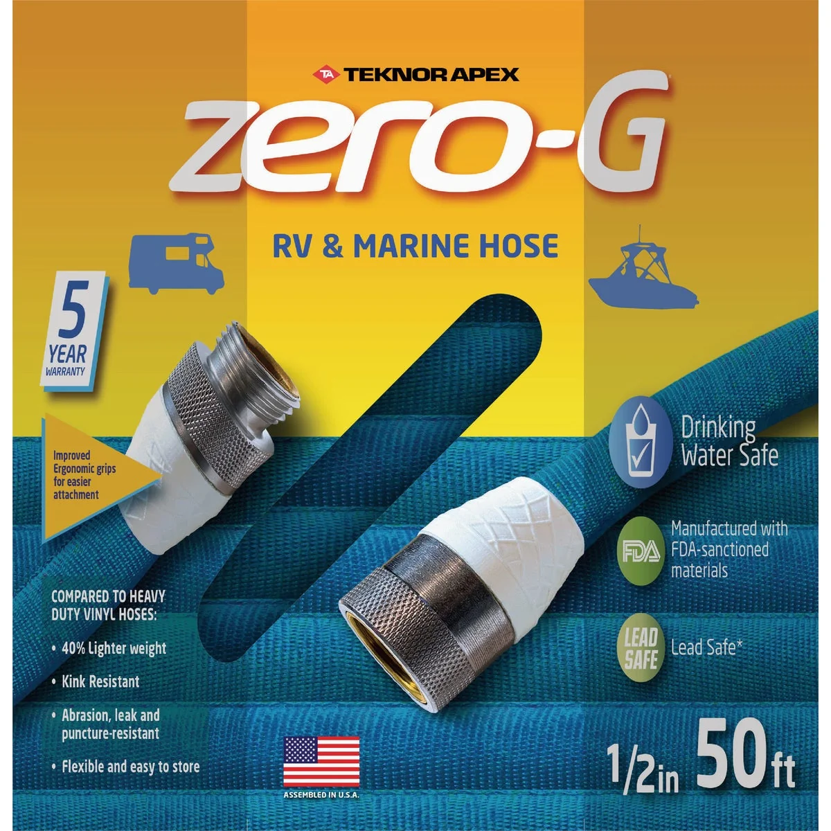 Innovative Teknor Apex Zero-G 1 2 In. Dia. X 50 Ft. L. RV Marine Hose Exceptional