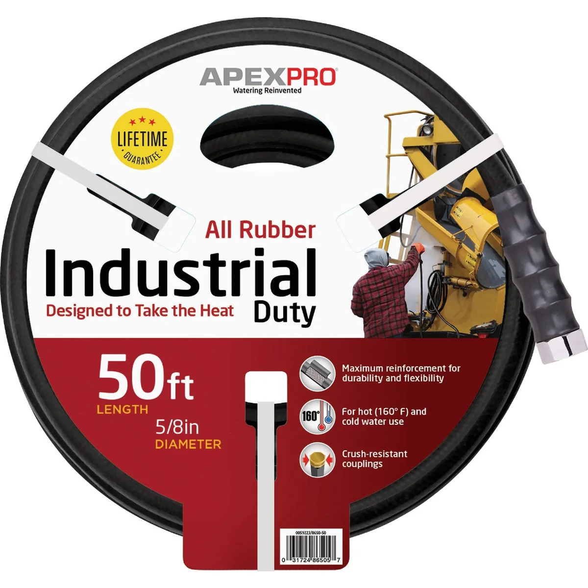 User-Friendly Apex PRO 5 8 In. x 50 Ft. Black Rubber Hot Water Garden Hose Next-Generation