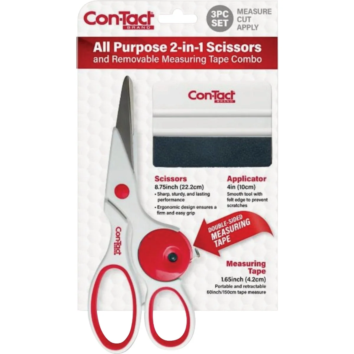 Classic ConTact All Purpose 2-In-1 8.75 In. Scissors and Removable Measuring Tape Combo Easy-to-Use