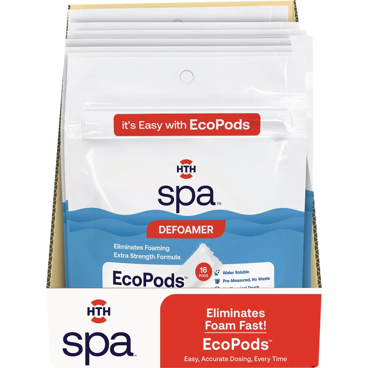 Natural HTH Spa Defoamer EcoPods 4-Pack Fast