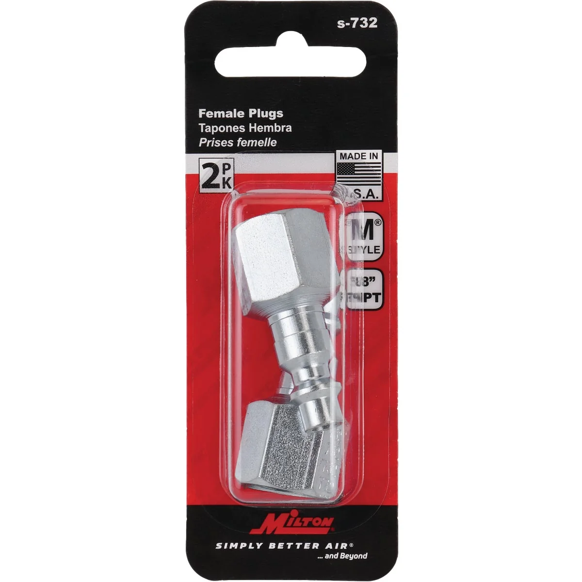 Environmentally Friendly Milton 3 8 In. FNPT M-Style Plug 2-Pack Organic