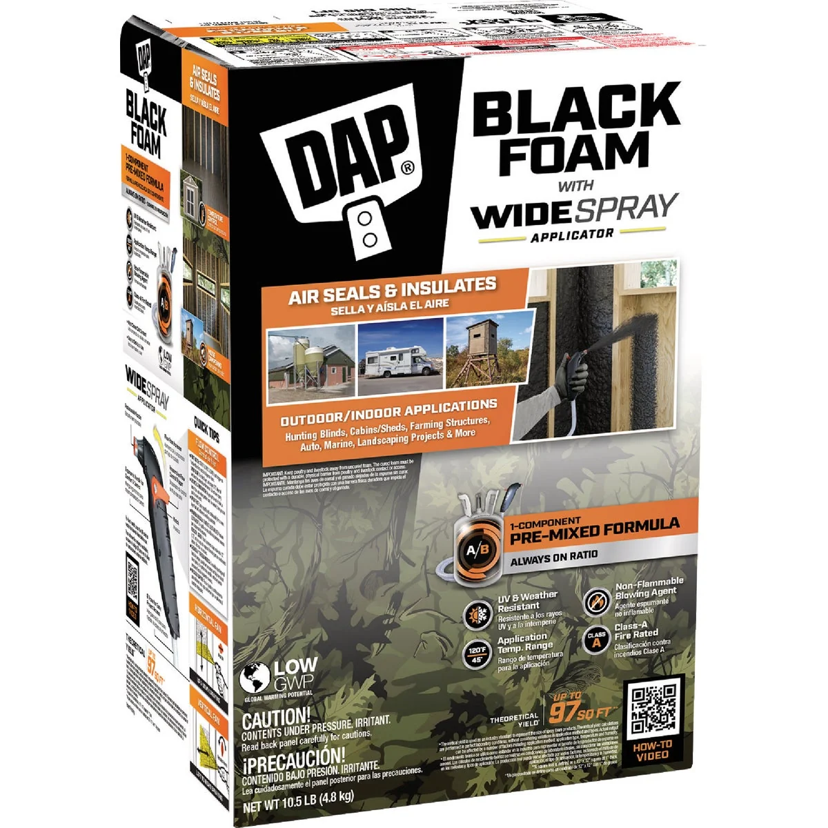Natural DAP 10-1 2 Lb. Black Insulating Foam with Widespray Applicator Expertly Made