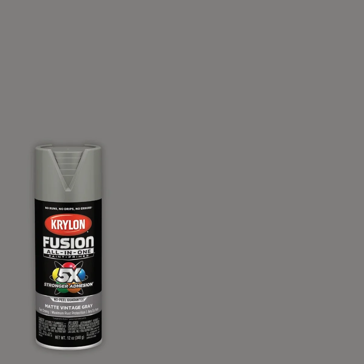 Convenient Krylon Fusion All-In-One 12 Oz. Matte Spray Paint Vintage Gray Detailed