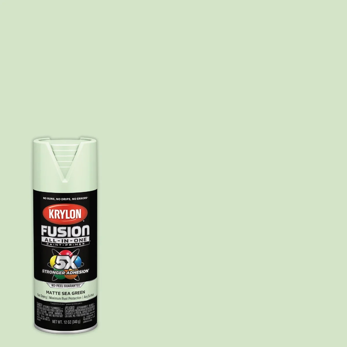 Enhanced Krylon Fusion All-In-One 12 Oz. Matte Spray Paint Sea Green Secure