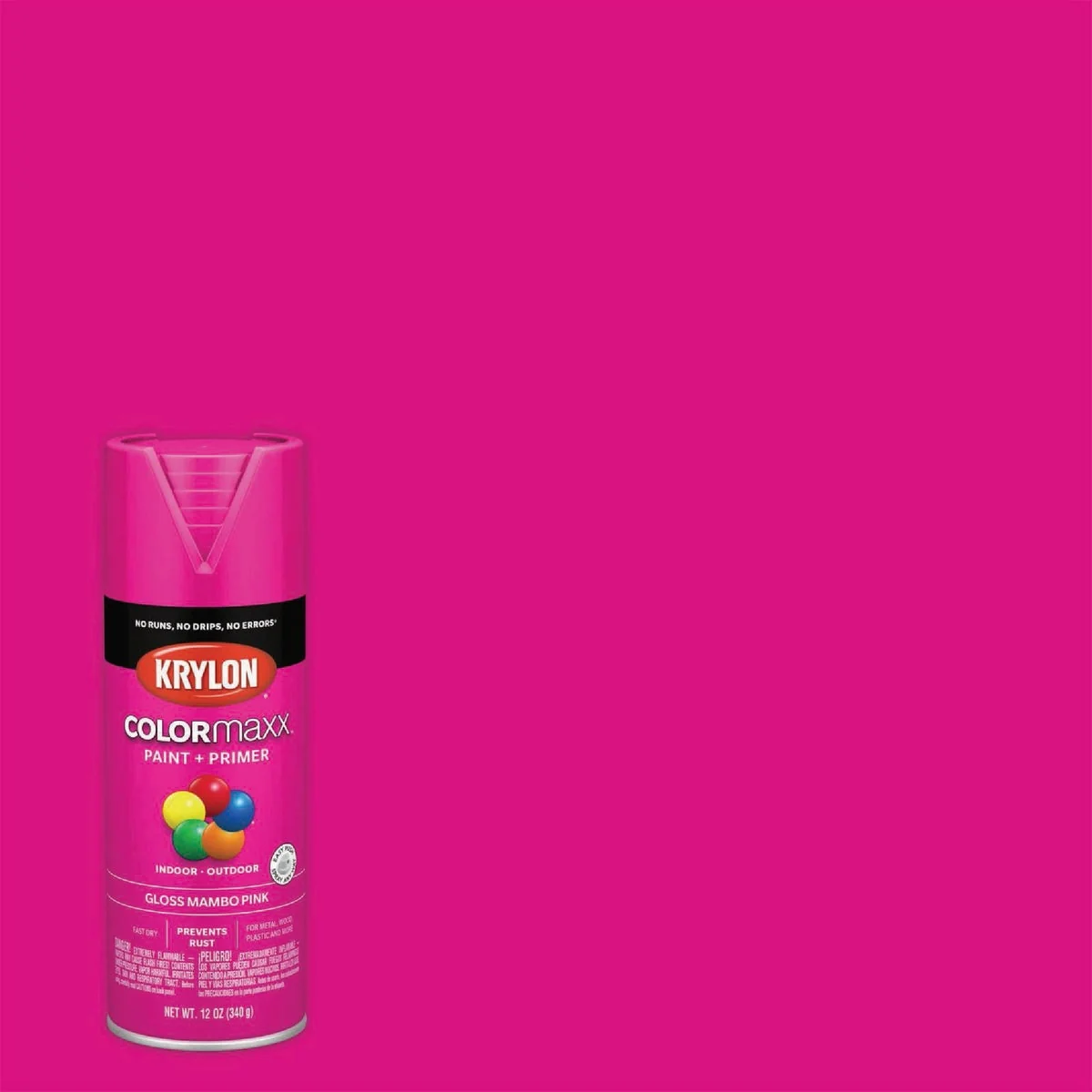 Durable Krylon ColorMaxx 12 Oz. Gloss Spray Paint Primer Mambo Pink Responsible