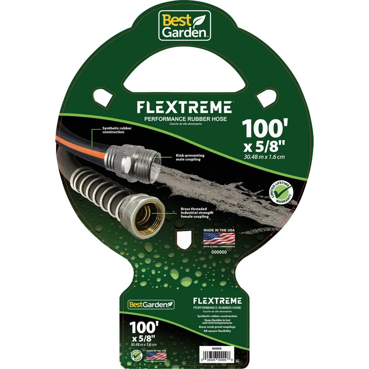 Exclusive Garden Flextreme 5 8 In. x 100 Ft. Heavy Duty Hot Water Performance Rubber Hose Durable
