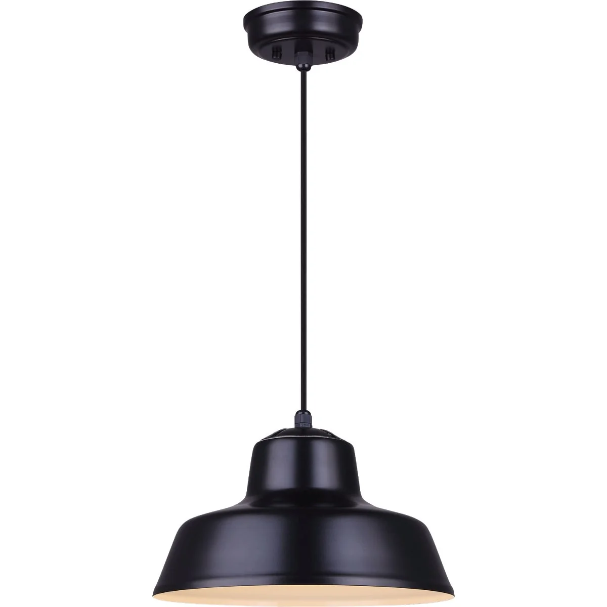 Verified Canarm Levi 14 In. Black Metal Warehouse Pendant Light Fixture Specialty
