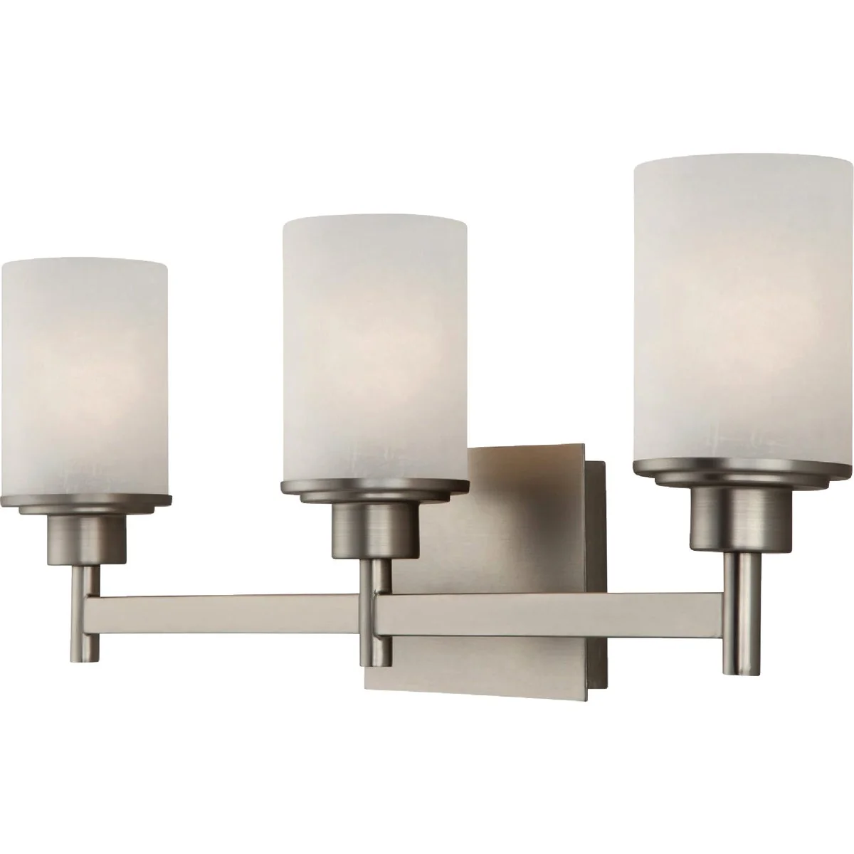 Fine Crafted Canarm Lyndi 3-Light Brushed Nickel Vanity Bath Light Fixture Etched Glass Excellent