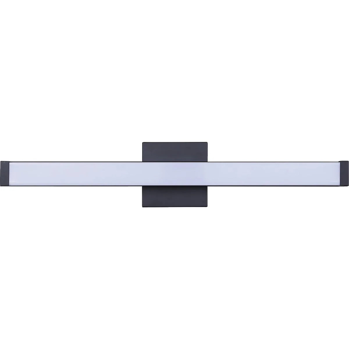 Safe Canarm Jonah 24 In. Black LED Vanity Bath Light Fixture Square Glossy Opal Glass Eco-Friendly