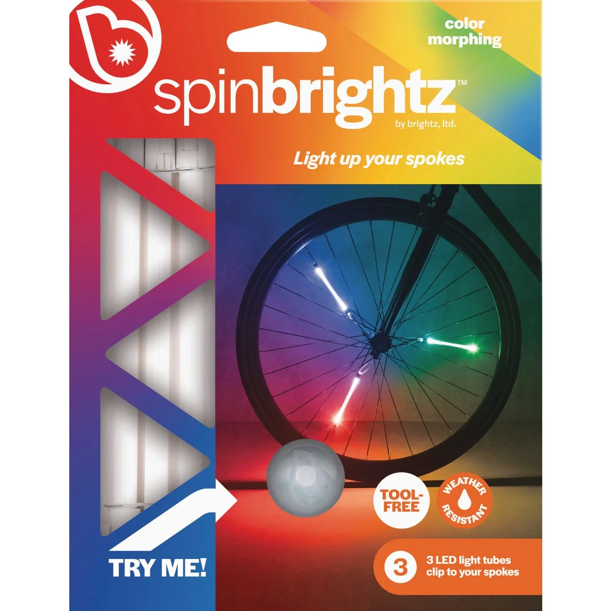 Next-Generation Brightz Spinbrightz LED Color Morphing Bicycle Wheel Tube Lights Genuine