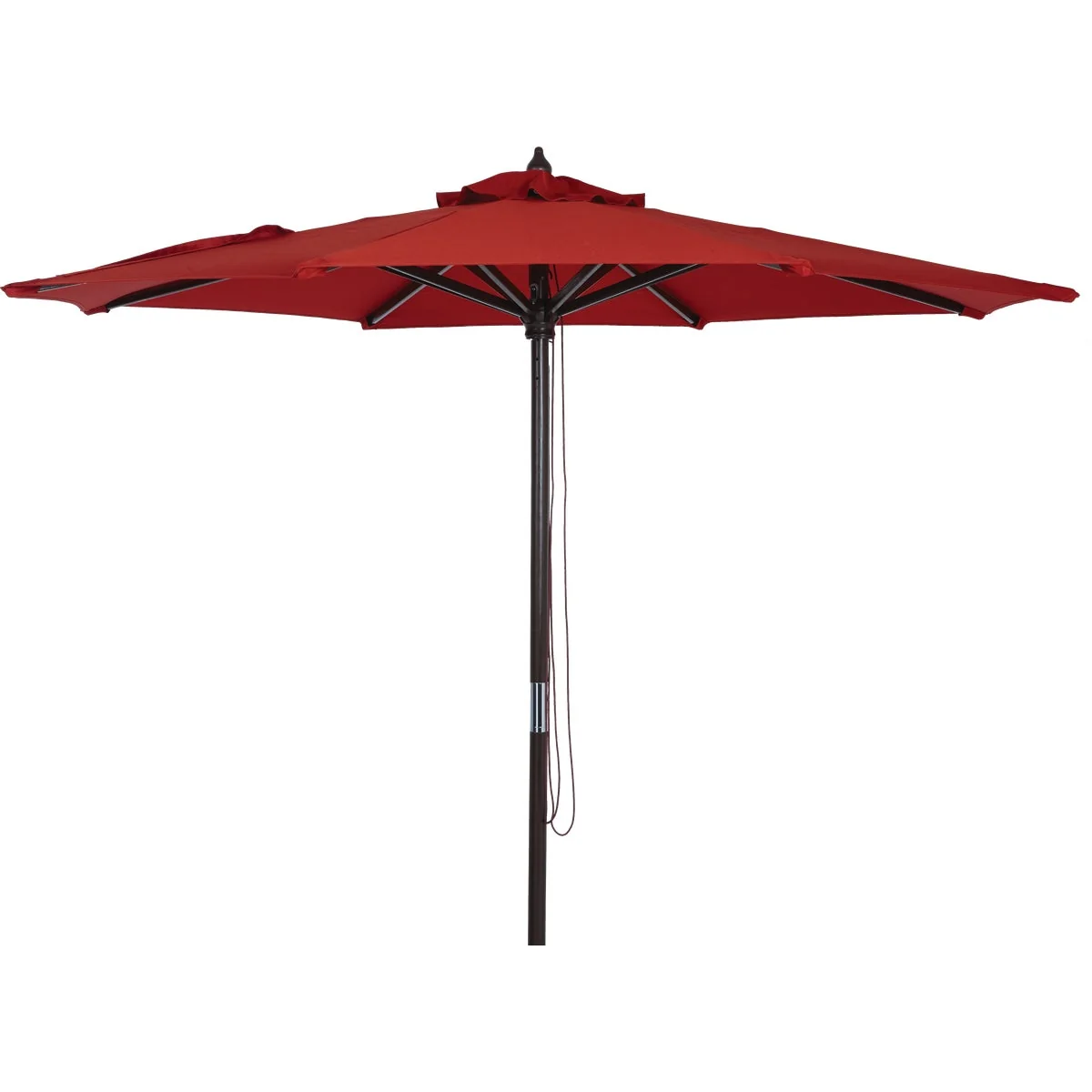 Authentic 9 Ft. Pulley Crimson Red Market Patio Umbrella with Chrome Plated Hardware - PFAS Green