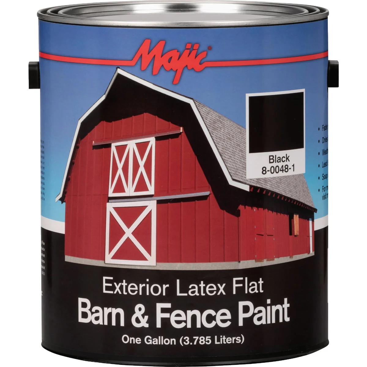Genuine MAJIC Barn Fence Exterior Latex Flat Paint Black 1 Gal. Crafted