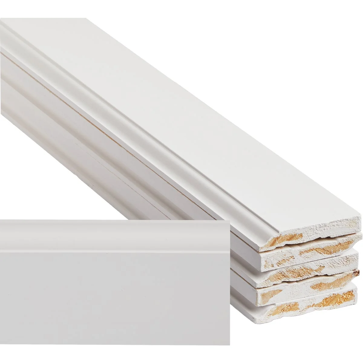 Proven Alexandria Moulding AlexPAK 9 16 In. W. x 3-1 4 In. H. x 8 Ft. L. Primed Finger Joint Pine Colonial Baseboard 6-Pack Solid