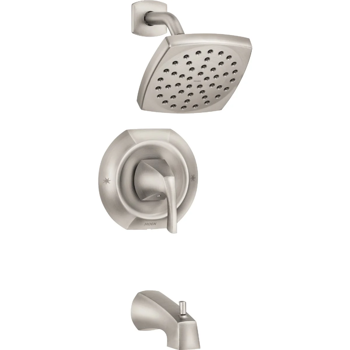 Next-Generation Moen Lindor Posi-Temp 1-Handle Lever Tub Shower Faucet Spot Resist Brushed Nickel Innovative