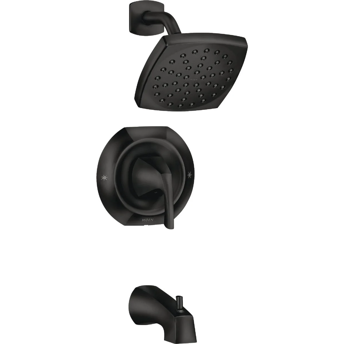Efficient Moen Lindor Posi-Temp 1-Handle Lever Tub Shower Faucet Matte Black Fashionable