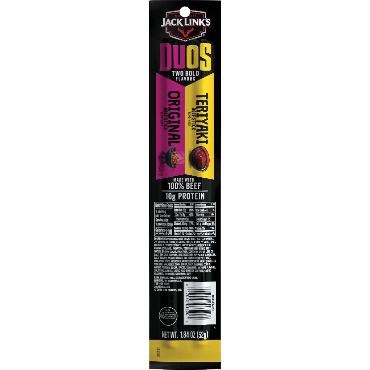 Sophisticated Jack Link's 1.84 Oz. Duos Teriyaki Beef Sticks High-Quality