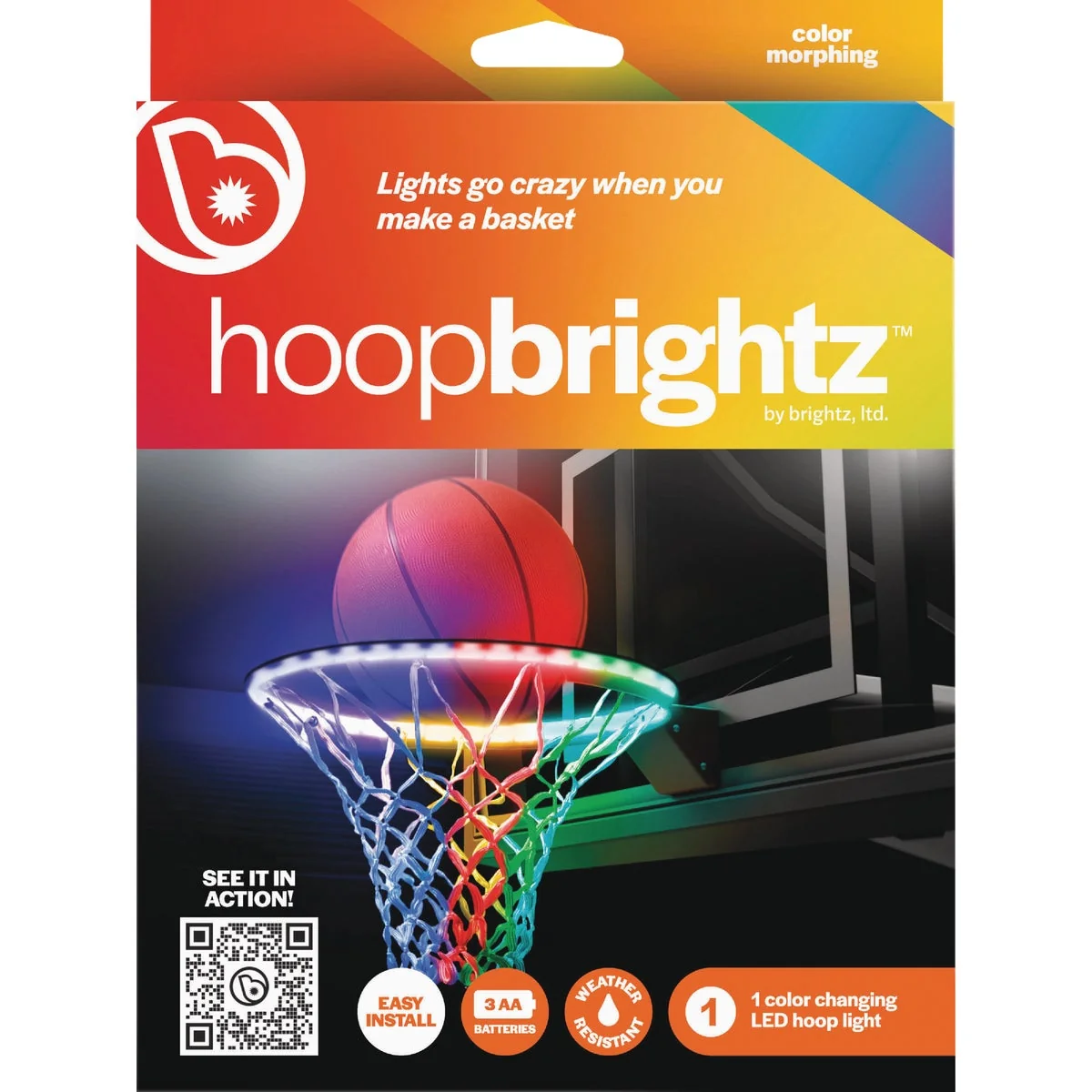 Elite Brightz Hoopbrightz Color Morphing LED Basketball Rim Light Kit Versatile