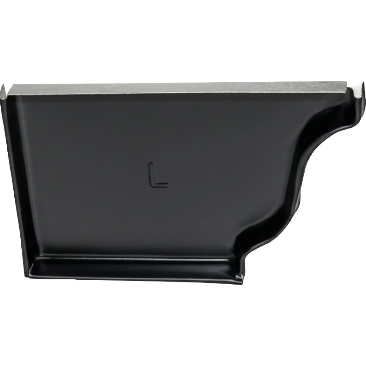Convenient Spectra Metals 5 In. Aluminum Black Left Gutter End Cap Prestigious