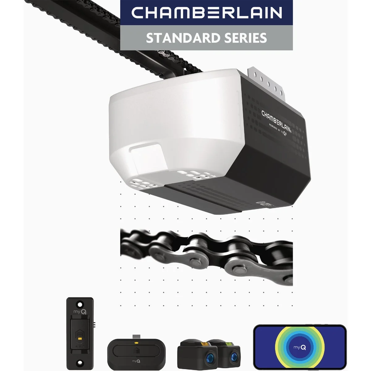 Trusted Chamberlain C1000 1 2 HP Chain Drive Smart Garage Door Opener Sustainable