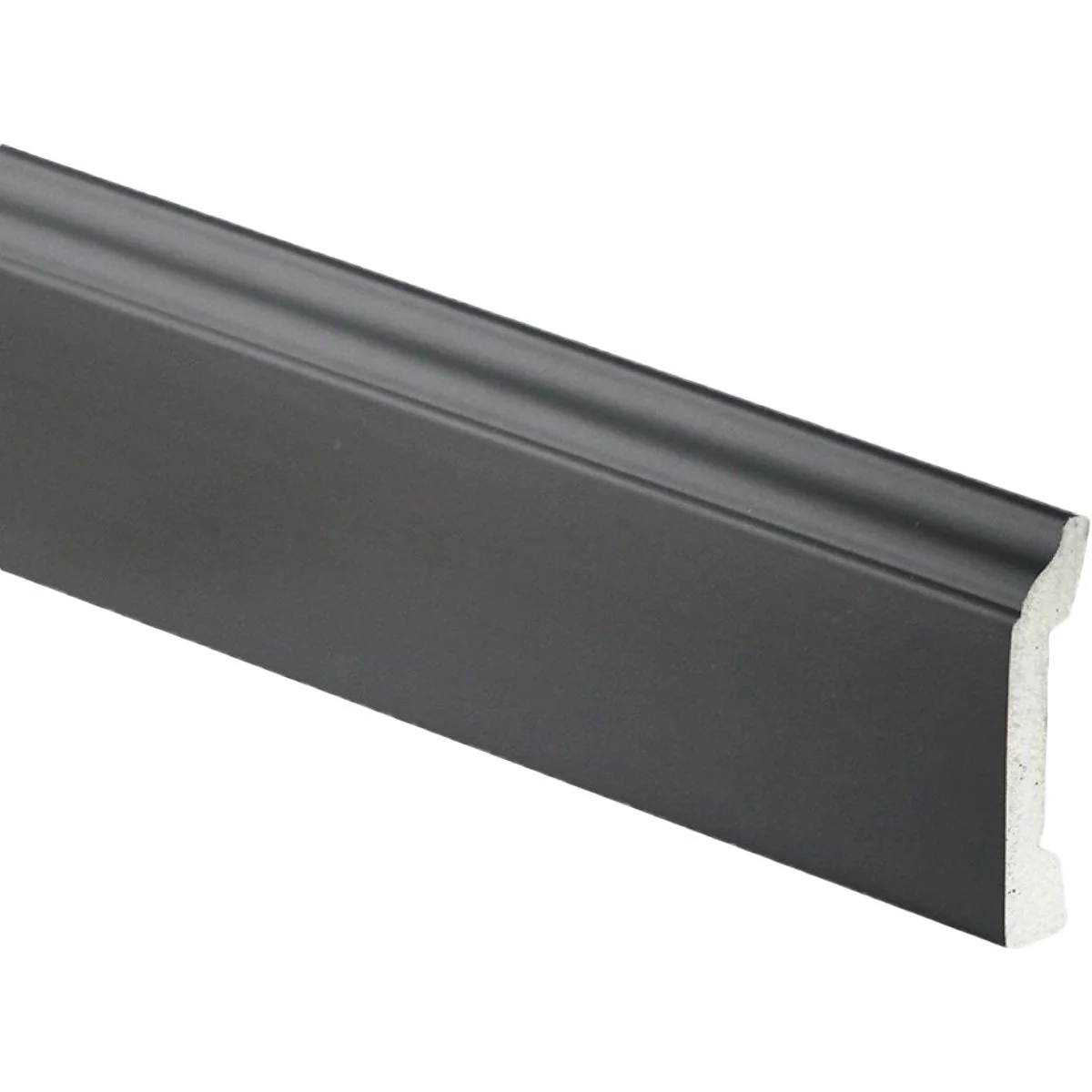 Innovative Inteplast Building Products 3-3 16 In. W. x 1 2 In. H. x 8 Ft. L. Black Polystyrene Base Moulding Lightweight