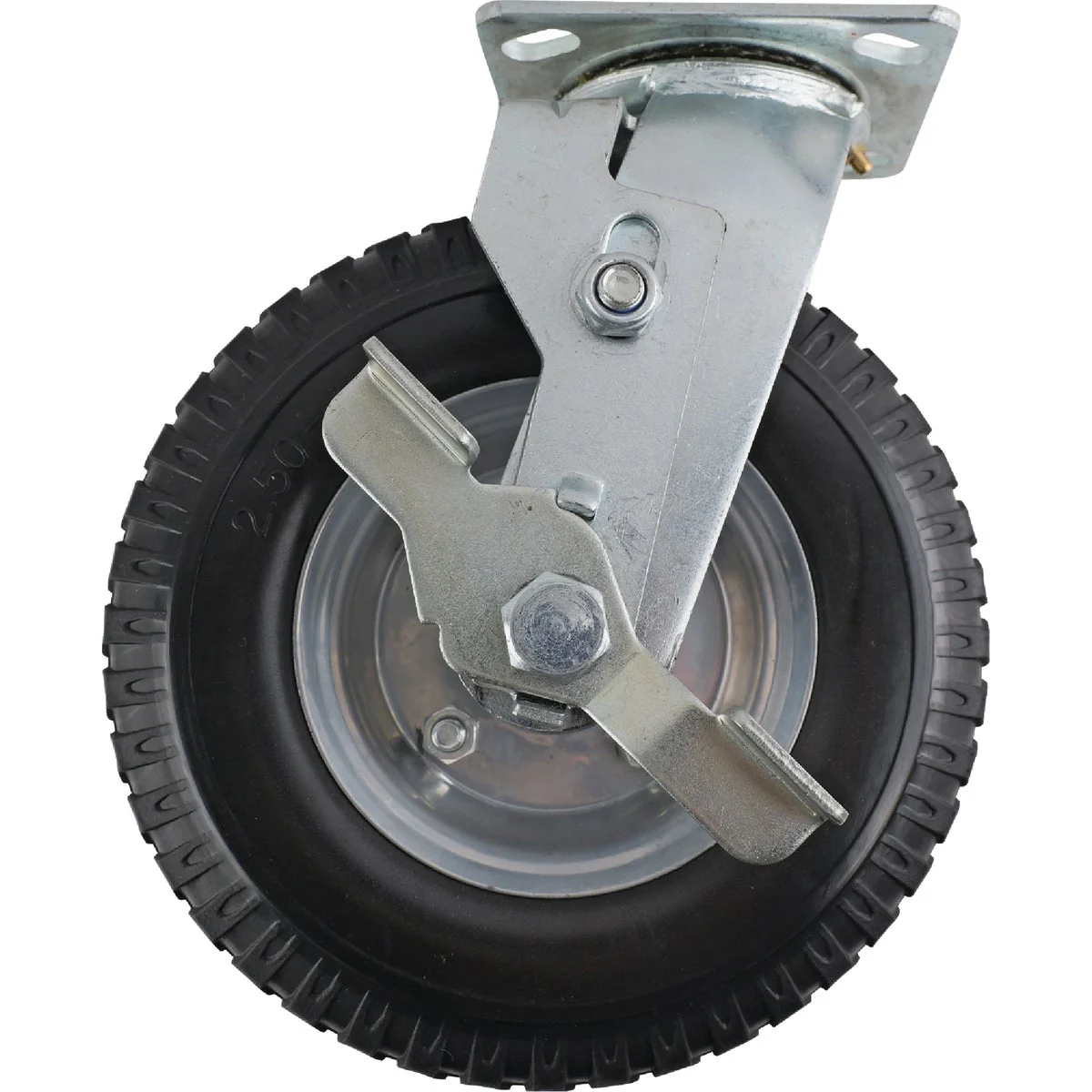 Long-Lasting Shepherd Hardware 8 In. Swivel Plate Caster with Side Brake Safe