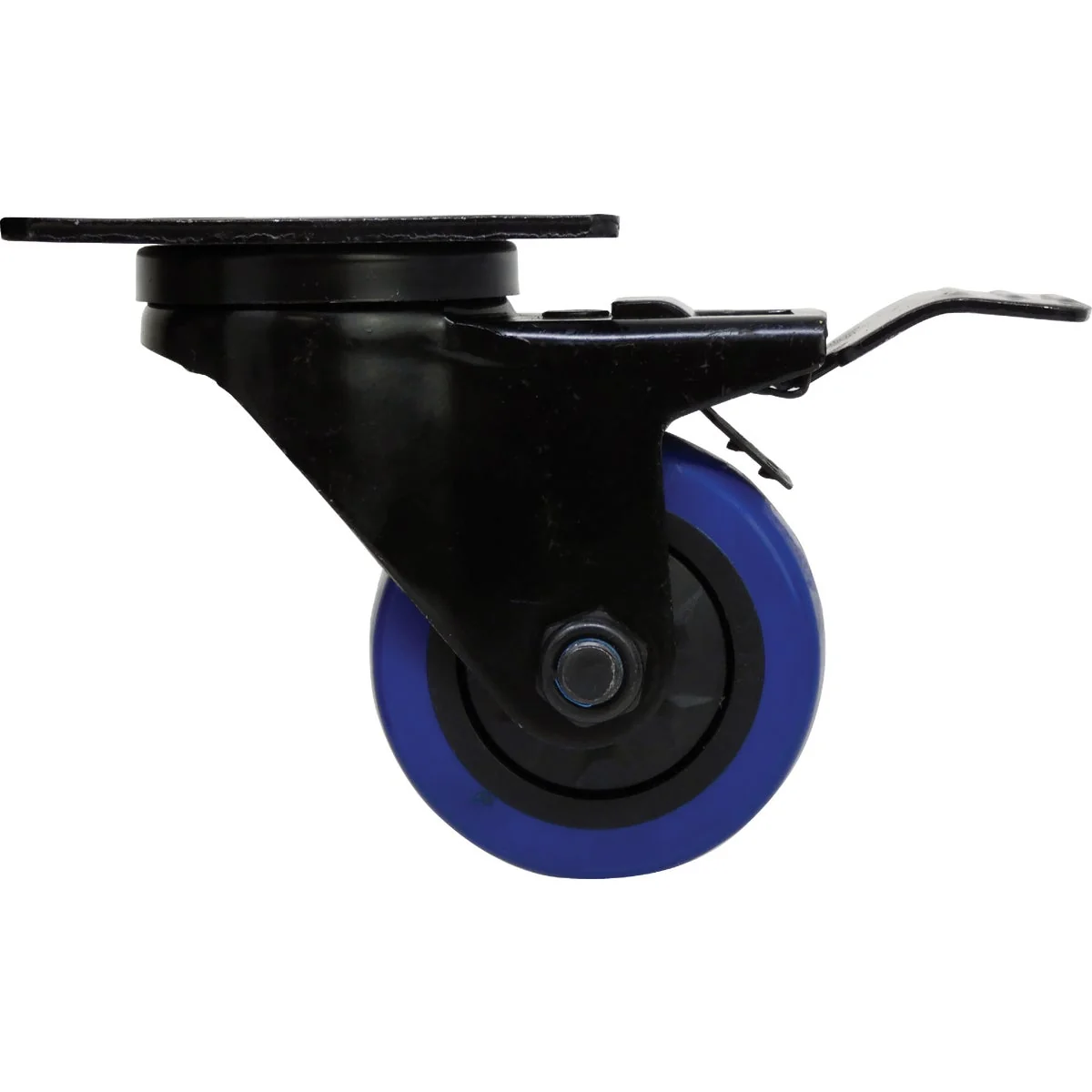 Convenient Shepherd Hardware 3 In. Blue Diamond TPU Swivel Plater Caster with Brake Trendy
