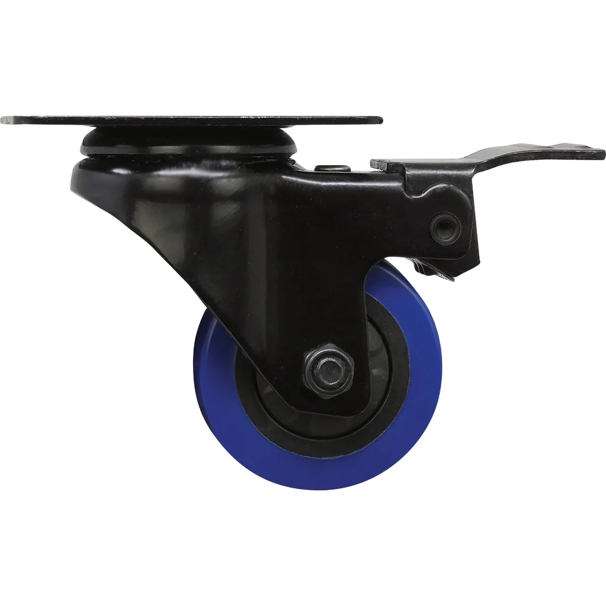 Minimalist Shepherd Hardware 2 In. Blue Diamond TPU Swivel Plater Caster with Brake High-End