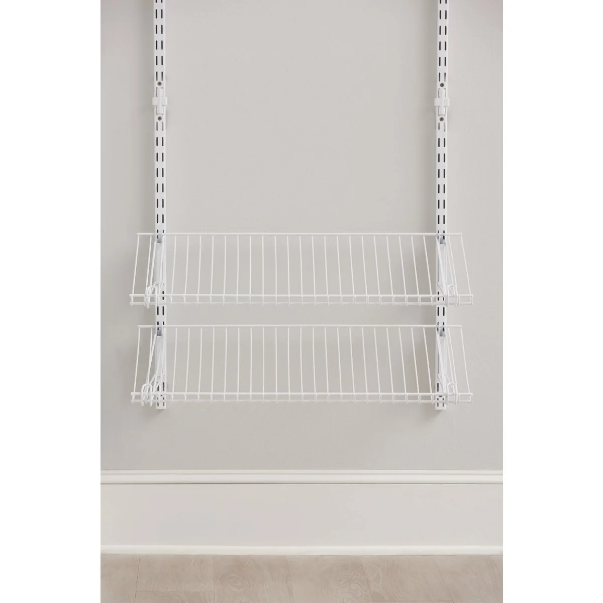 Authentic Rubbermaid Configurations White Shoe Shelf Add-On Kit Pure