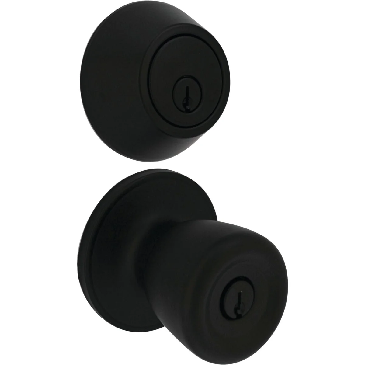 Elite Steel Pro Matte Black Tulip Deadbolt Door Knob Entry Combo 2-Pack Solid