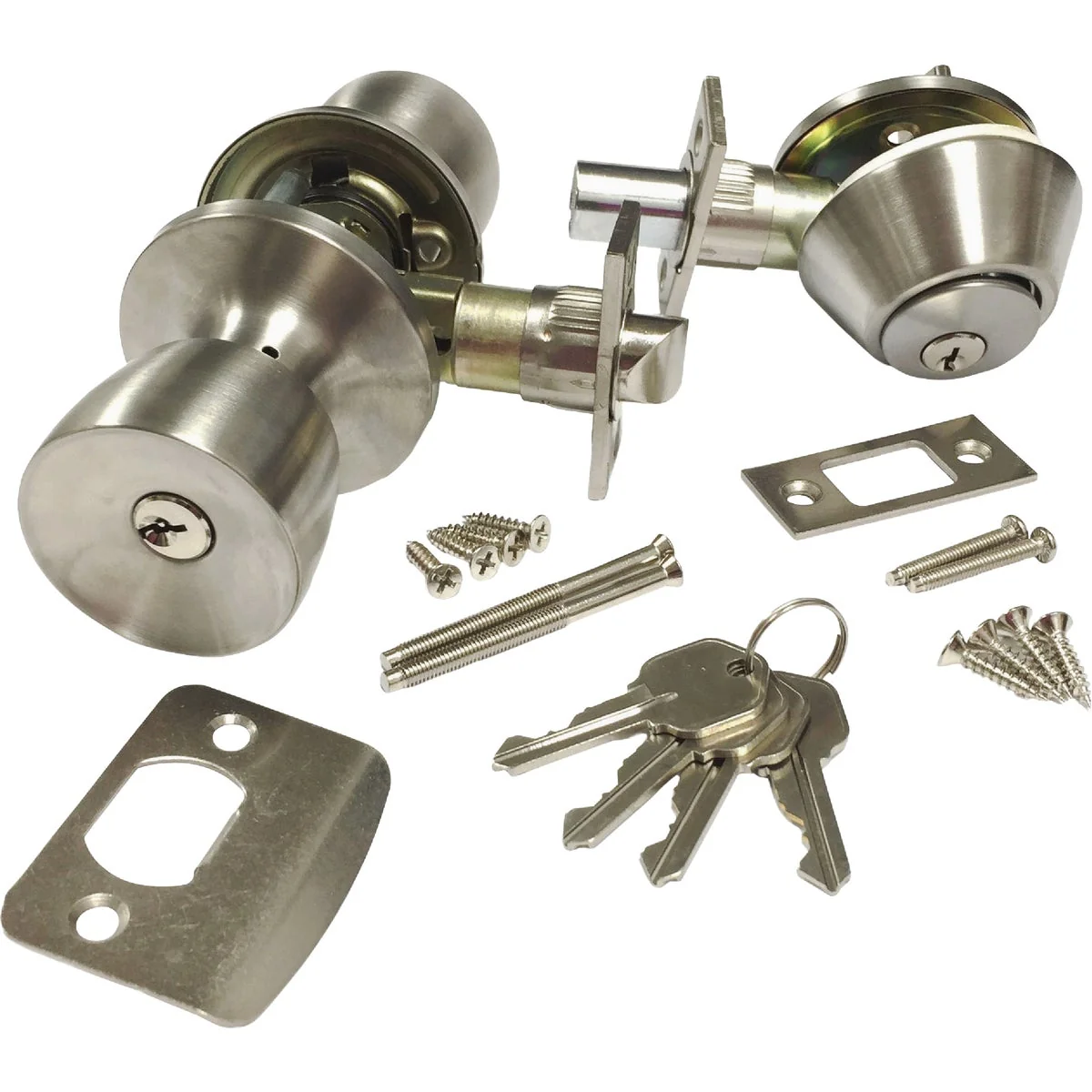 User-Friendly US Hardware Satin Mobile Home Entry Lockset Modern