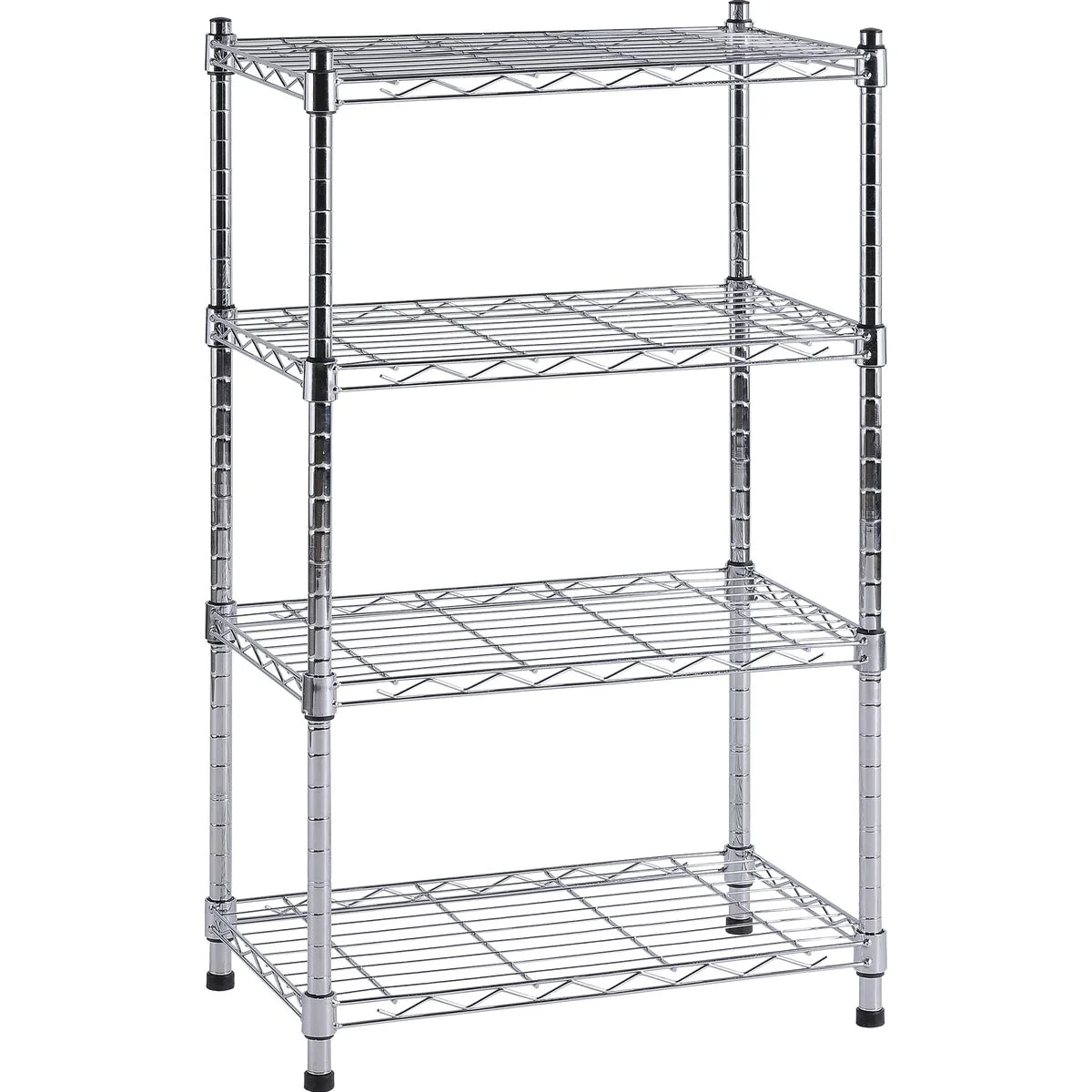 Trusted Muscle Rack 20 In. x 12 In. x 32 In. 4-Tier Chrome Wire Shelving Unit Safe