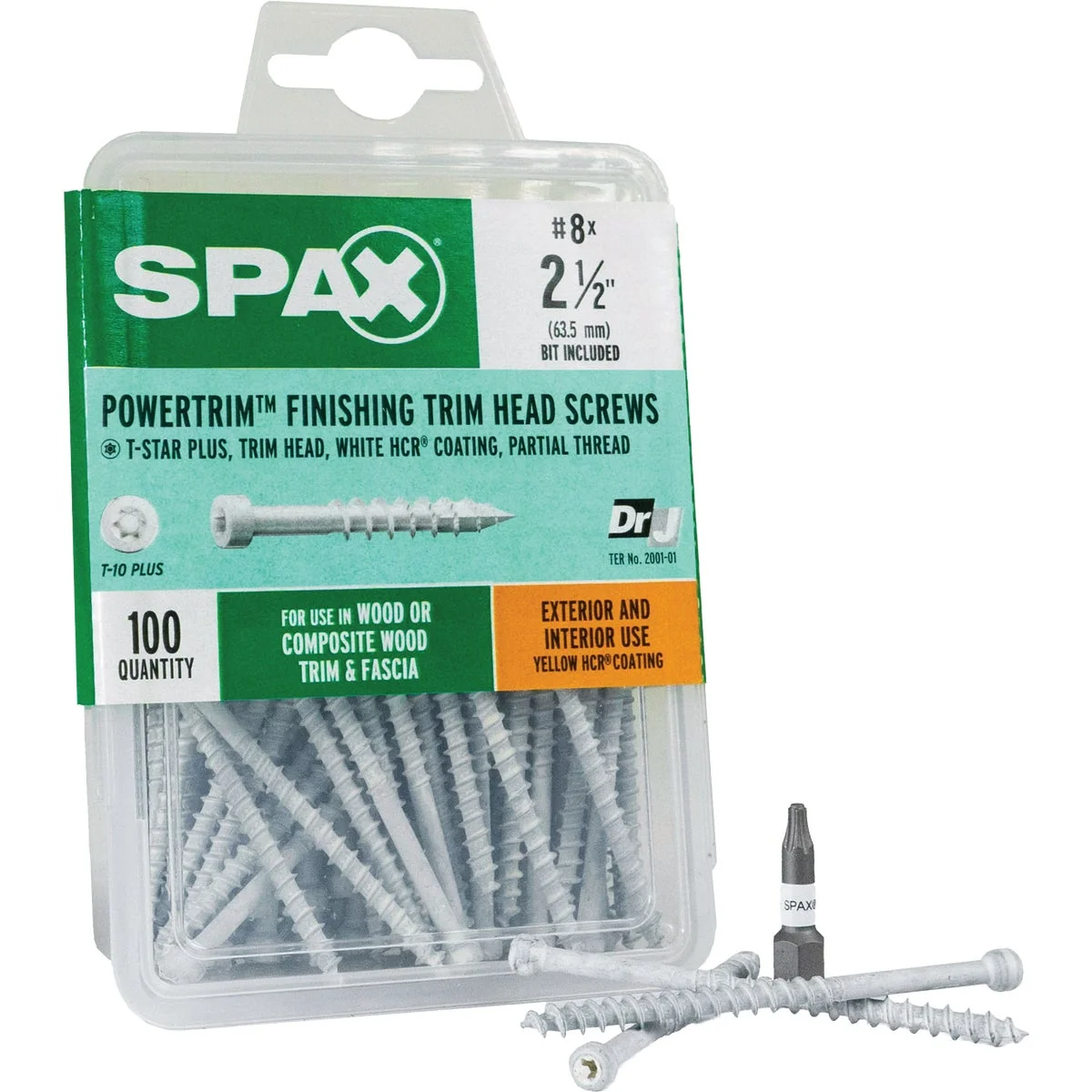 Verified SPAX PowerTrim 8 x 2-1 2 In. T10 Plus Cylindric Head HCR Exterior Rated White Trim Screw 100-Count Trusted