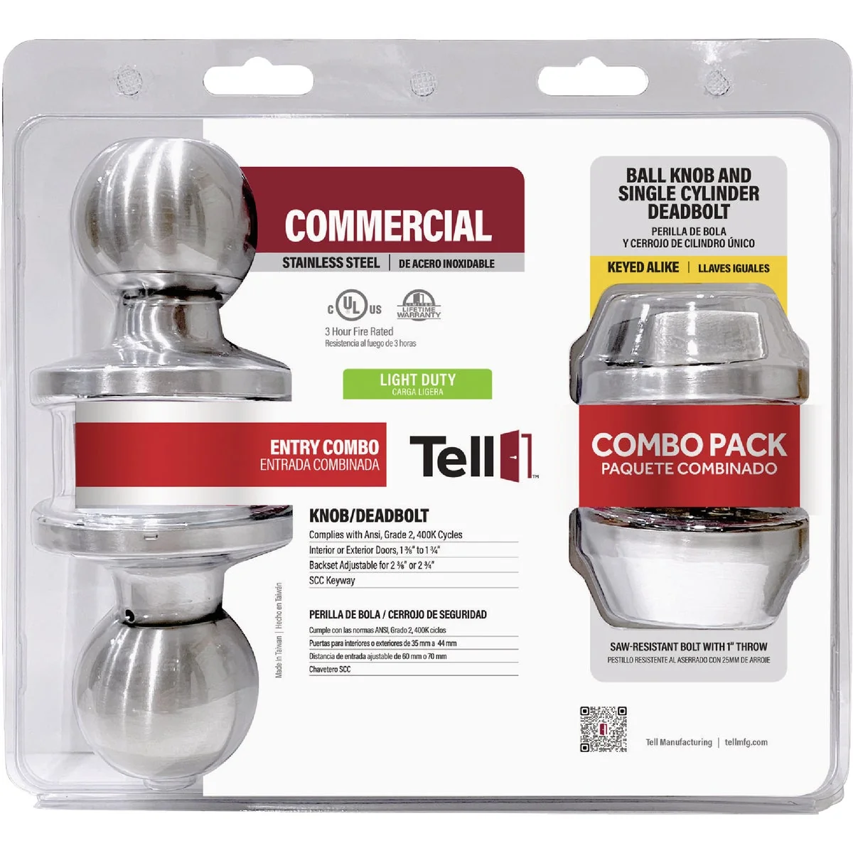Responsible Tell Commercial Empire Stainless Steel Entry Knob Deadbolt Pack Proven