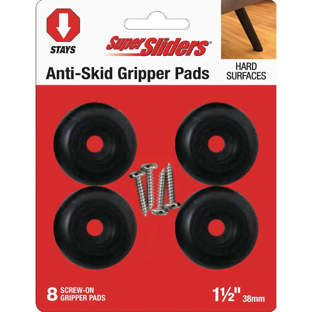 High-End Super Sliders 1-1 2 In. Anti-Skid Screw-On Beige Furniture Pad 4-Piece Powerful