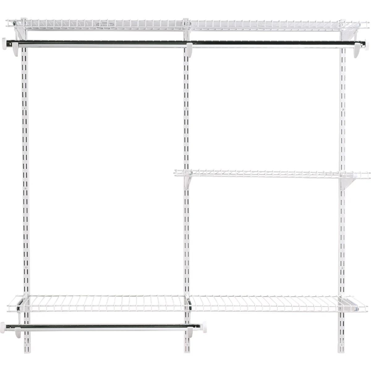 Dependable Rubbermaid Configurations 4 Ft. to 8 Ft. No-Cut Adjustable Closet Kit Casual