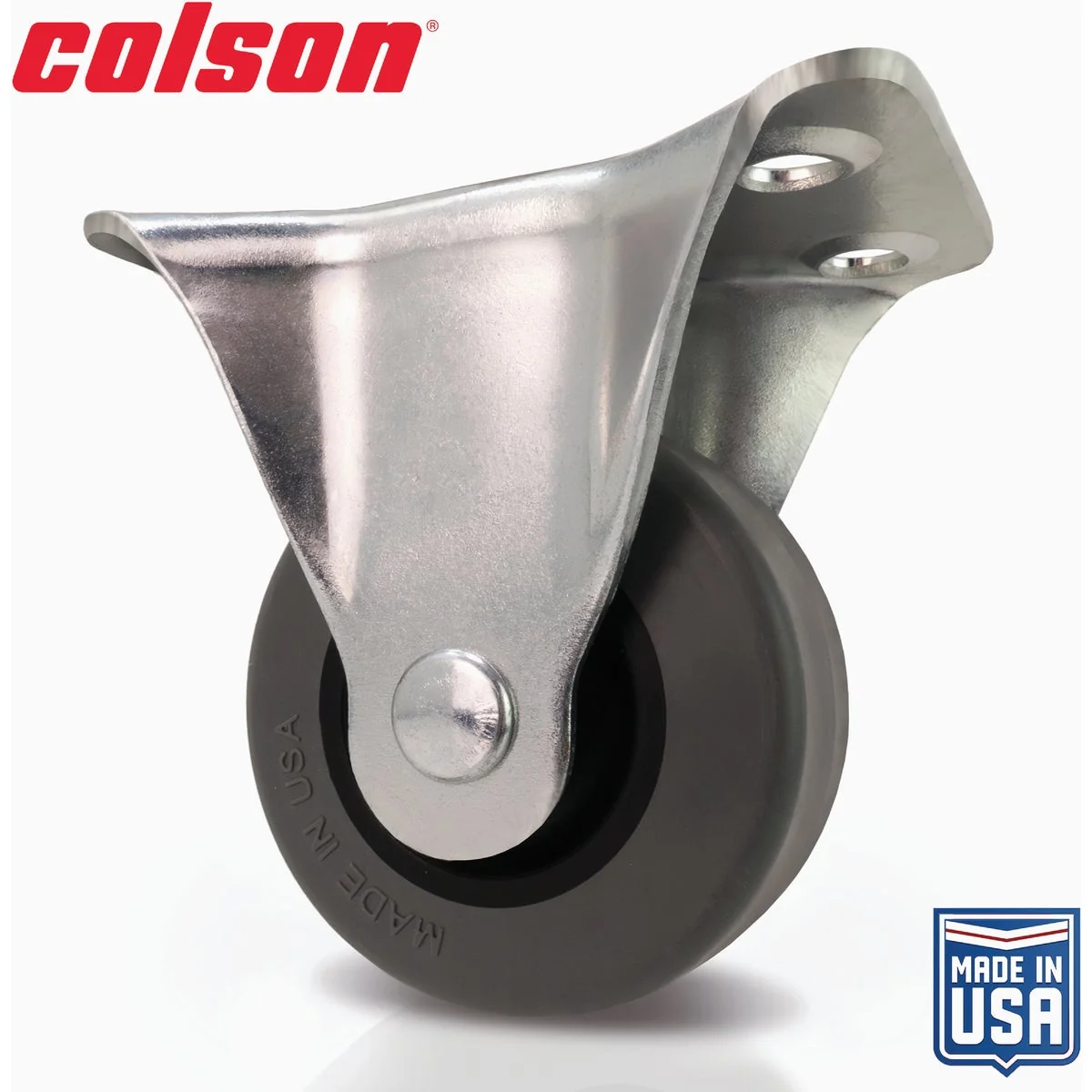Certified Colson 2 In. Gray TPR Rigid Plate Caster Fine