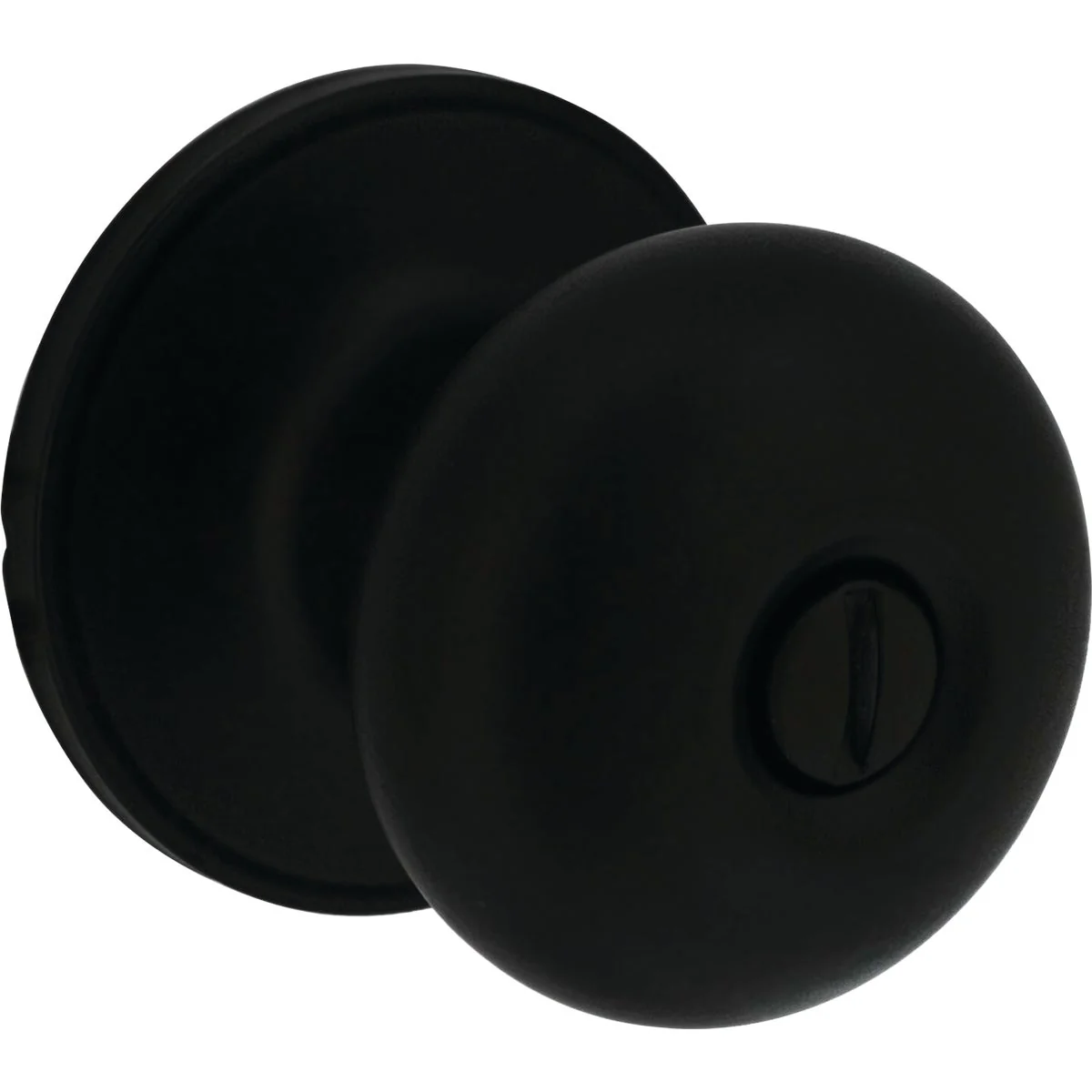 Detailed Steel Pro Matte Black Half Round Privacy Knob Smart