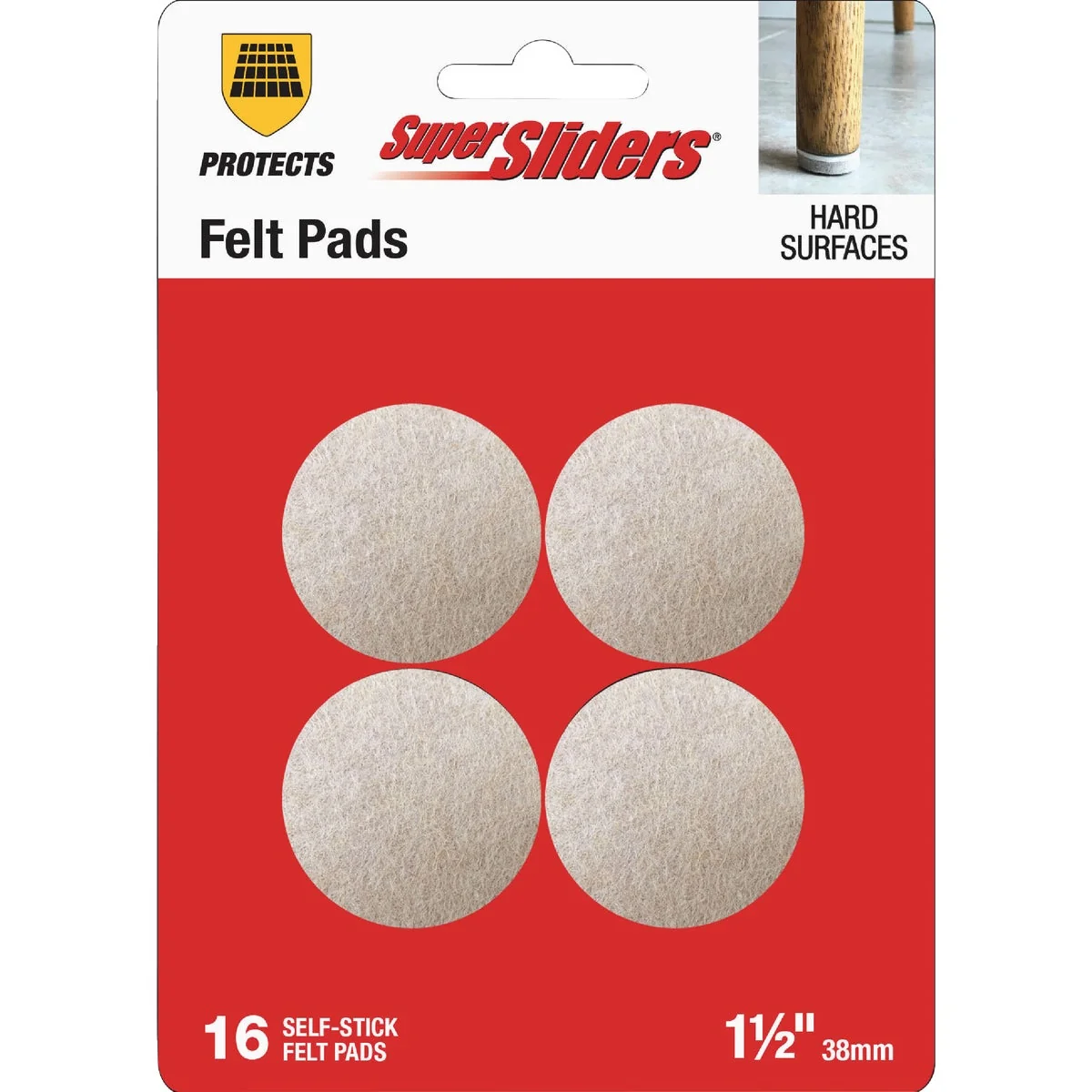 Exclusive Super Sliders 1-1 2 In. Round Beige Felt Furniture Pads 16-Piece Responsible