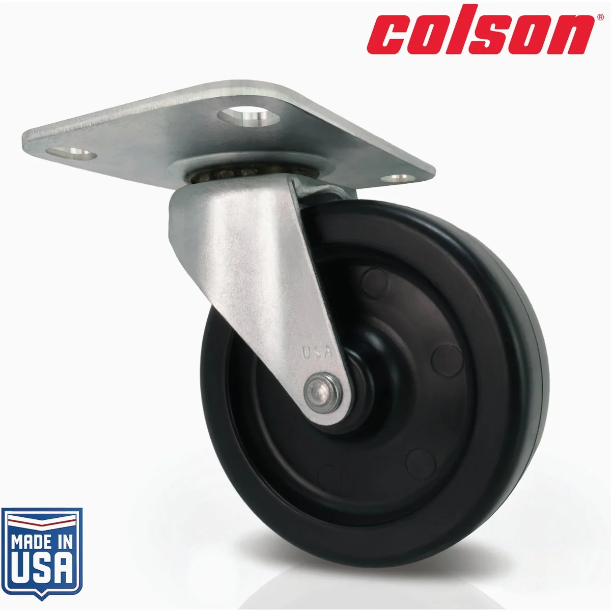 High-Grade Colson 3 In. Black Polypropylene Swivel Plate Caster High-Performance