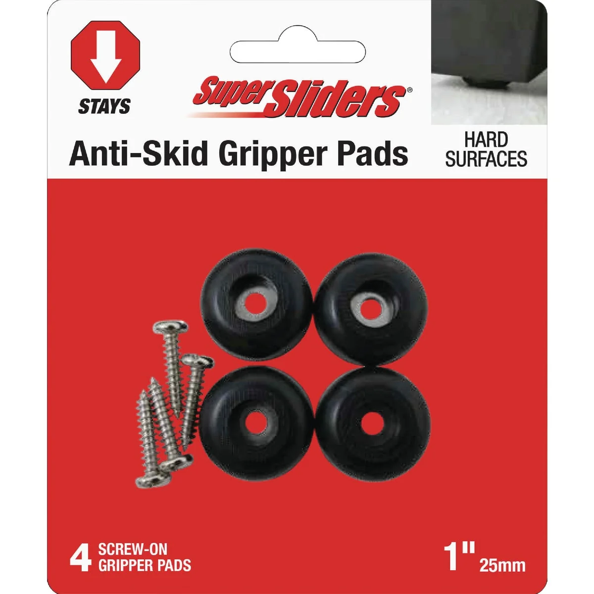 High-Grade Super Sliders 1 In. Anti-Skid Screw-On Beige Furniture Pad 4-Piece Reliable