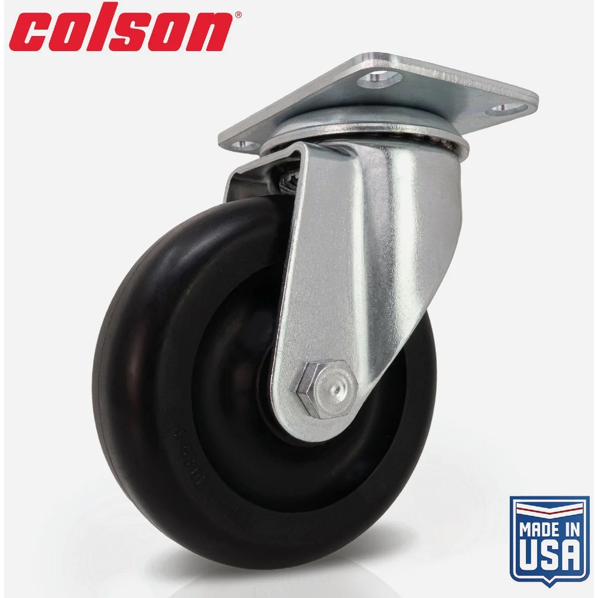 Comfortable Colson 4 In. Black Polypropylene Swivel Plate Caster Enhanced