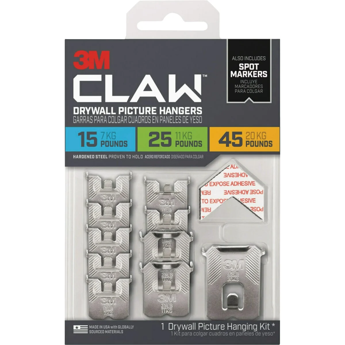 Sophisticated 3M Claw Drywall Picture Hanger Variety Pack with Spot Markers Environmentally Friendly