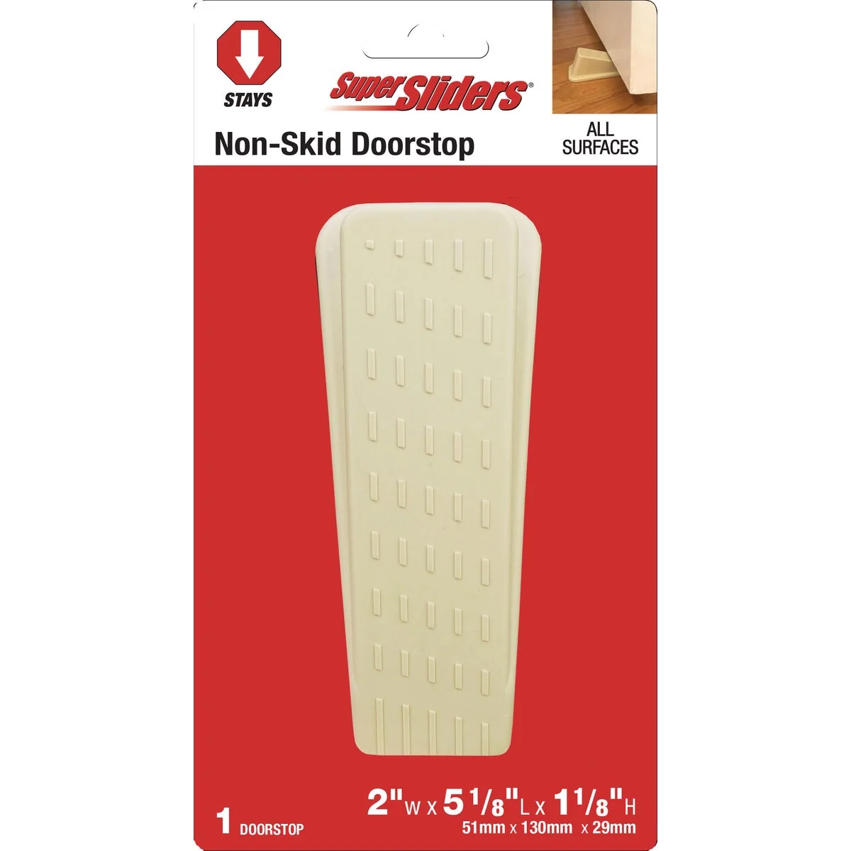 Safe Super Sliders Heavy Duty Almond Doorstop Flexible