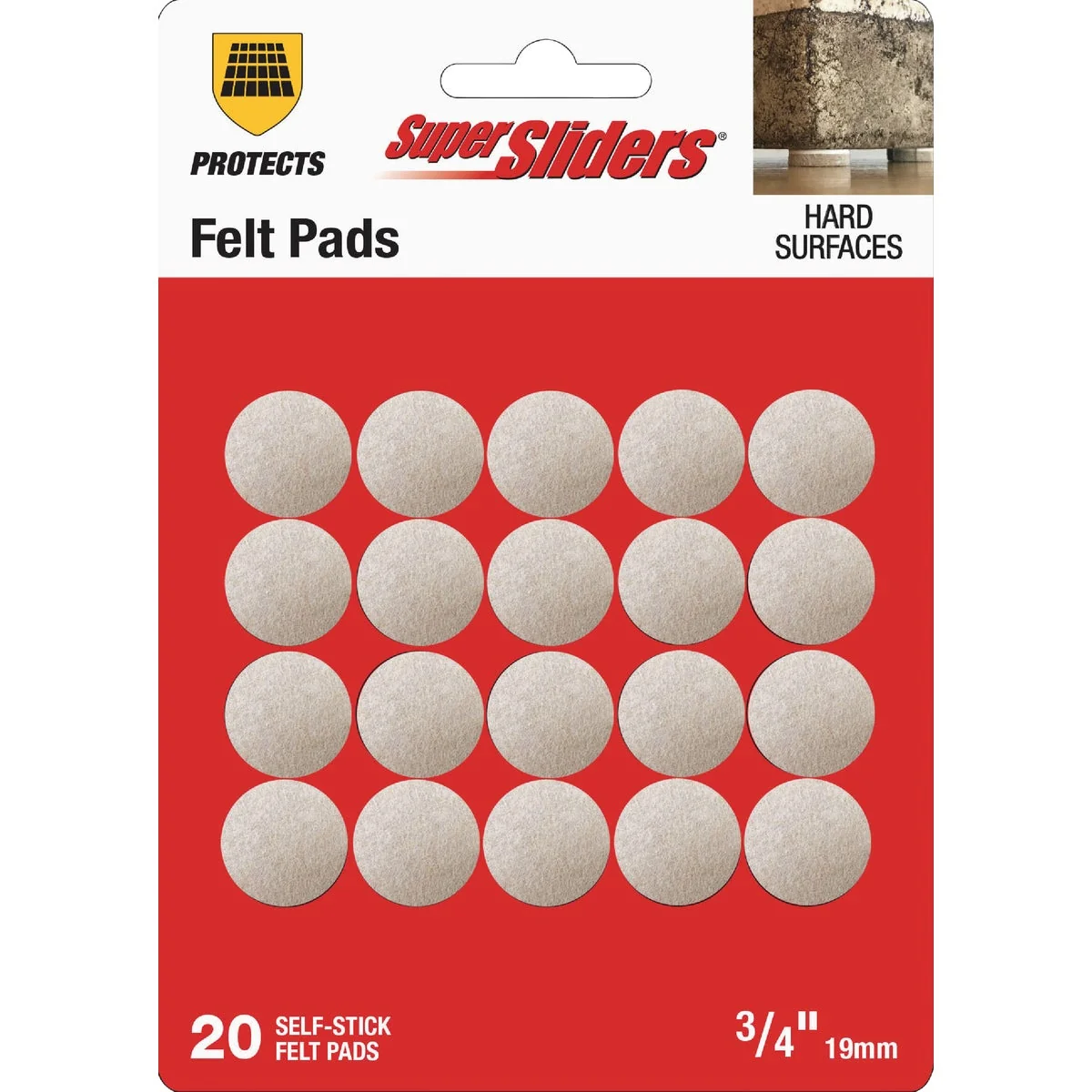 Solid Super Sliders 3 4 In. Round Beige Felt Furniture Pads 20-Piece Next-Generation