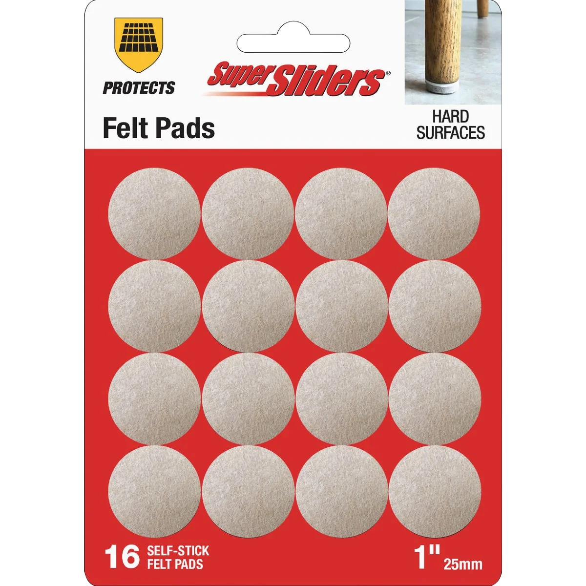 Selected Super Sliders 1 In. Round Beige Felt Furniture Pads 16-Piece Trusted