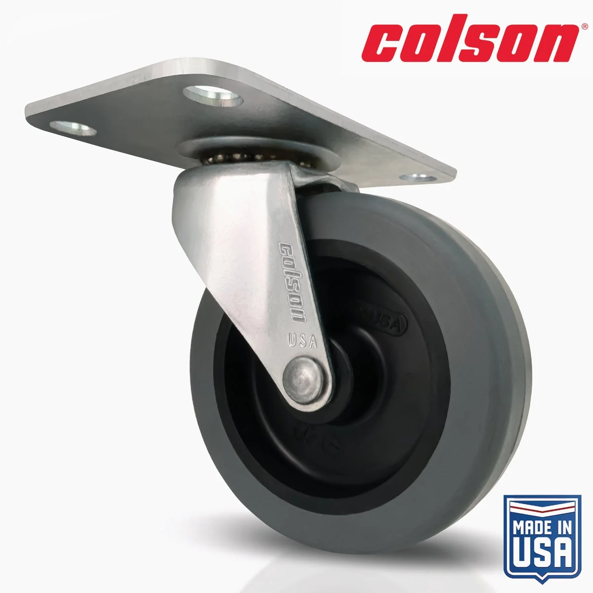 Traditional Colson 3 In. Gray TPR Swivel Plate Caster Top-Quality