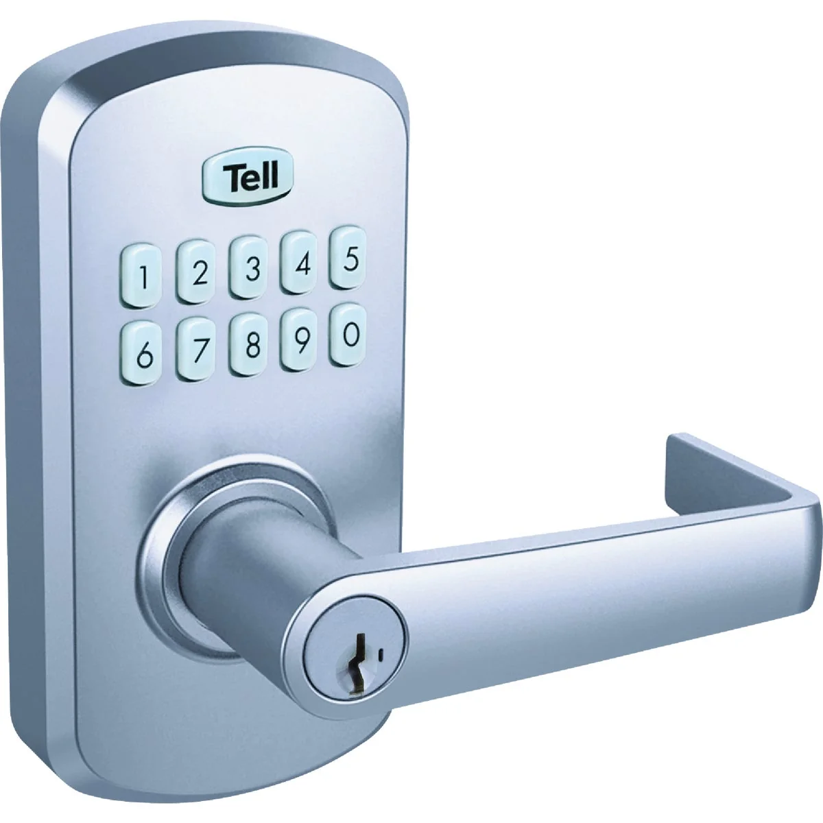 Professional Tell Commercial Cortland Satin Chrome Electronic Keypad Lock Minimalist