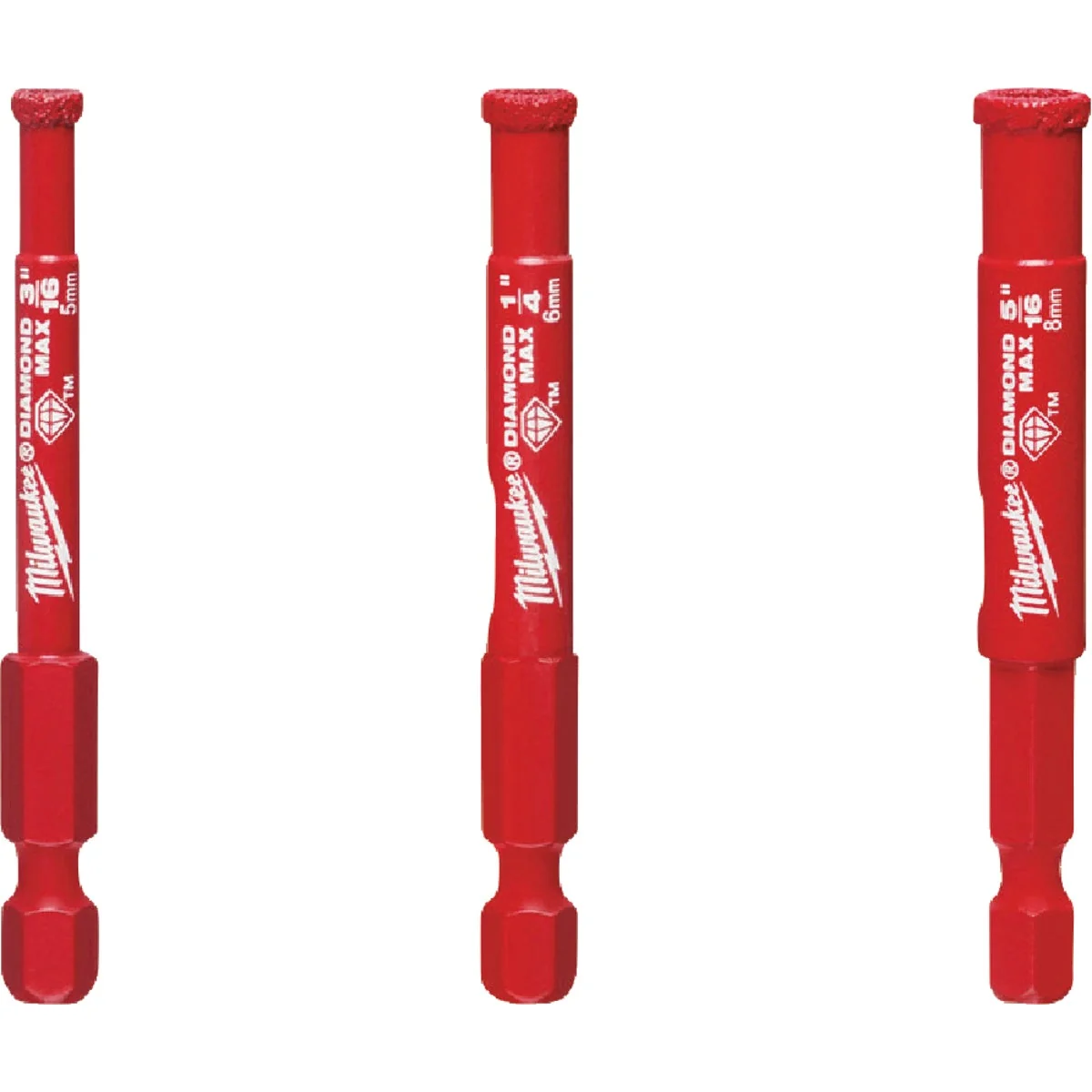 Flexible Milwaukee DIAMOND MAX Diamond Grit Hole Set Set 3-Piece Official